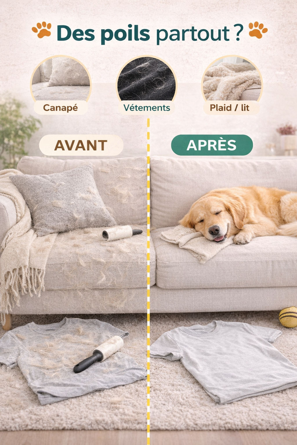 Gant anti-poils