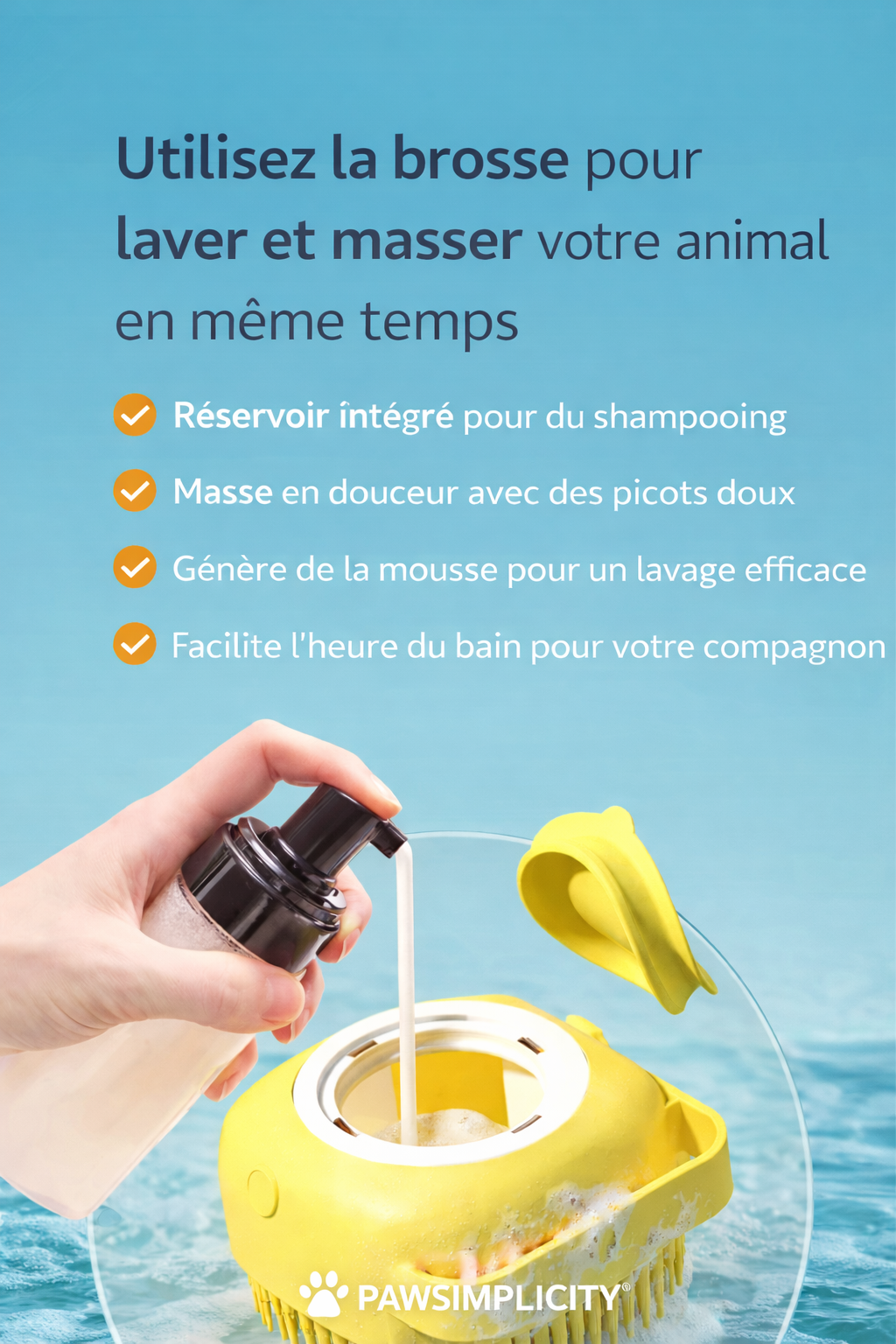 Brosse de bain massante  – Chien & Chat